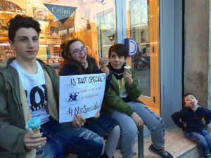 Mangiare un buon gelato non è un bisogno speciale,#NotSpecialNeeds ma semplicemente un bisogno umano, uguale per tutti, come ci dicono Samuele Irene Elia e Mattia...