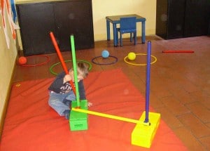 Foto di una attività di neuropsicomotricità