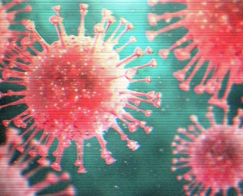 Immagine ingrandita del coronavirus